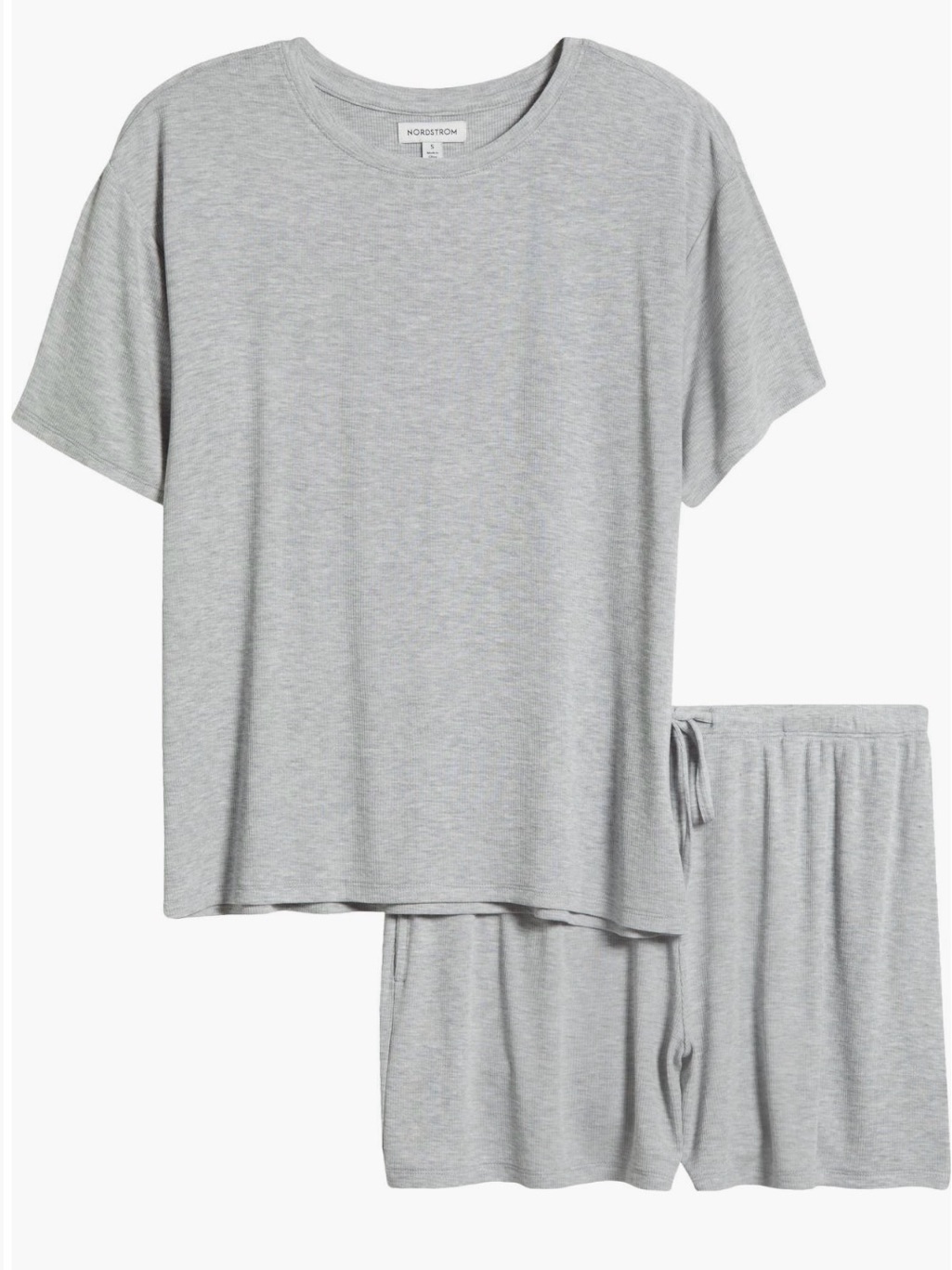 Nordstrom Light Grey Short Sleeve Pajama Set